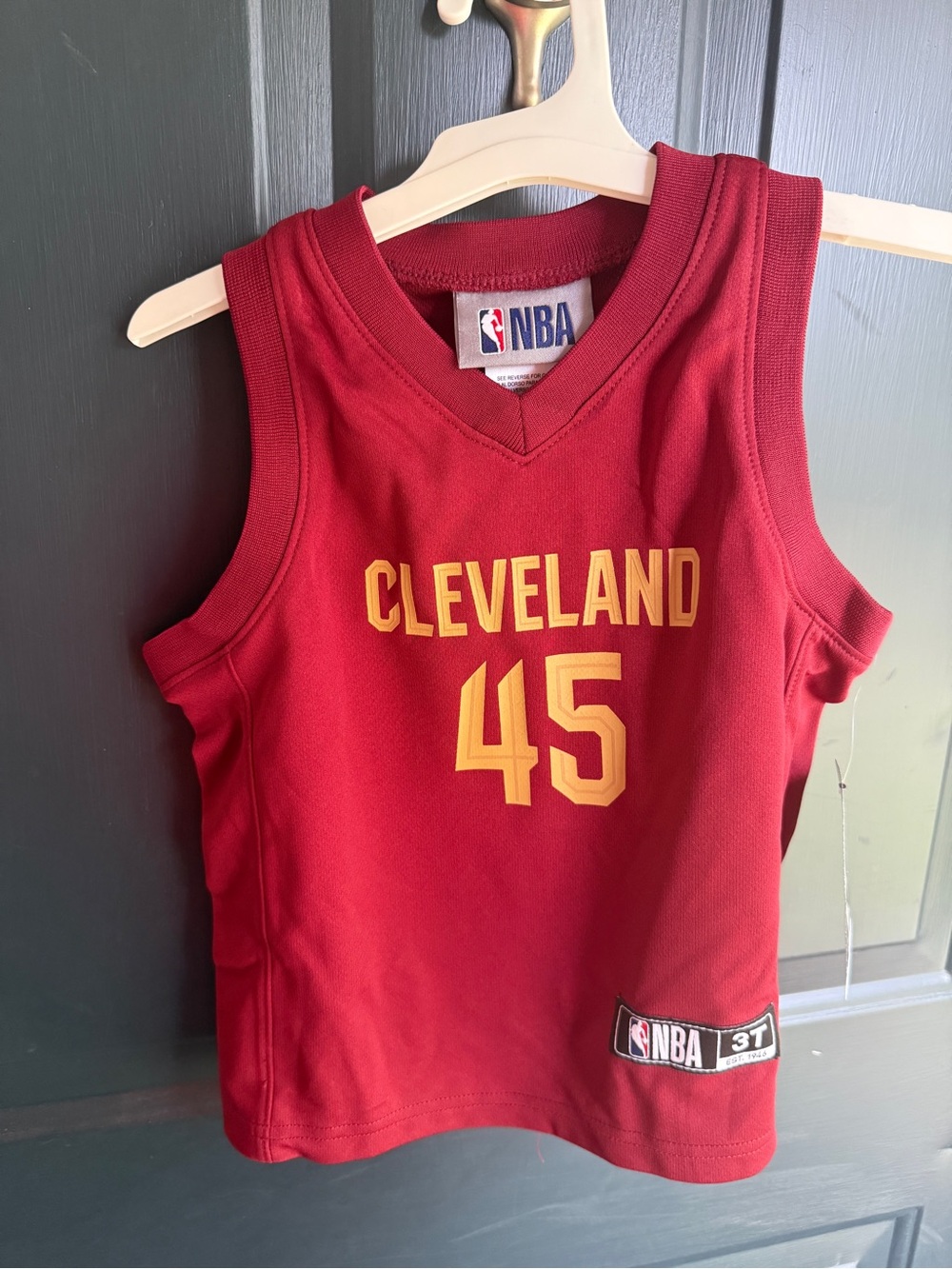 NBA Cleveland Kids' Red Jersey with Yellow 45